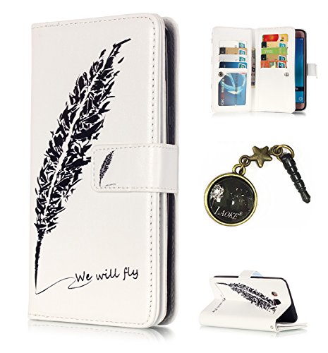 Preisvergleich Produktbild PU Smartphone Samsung Galaxy J5 (2016) J510 Hülle,(Schlitz 9) Echt Leder Tasche für Samsung Galaxy J5 (2016) J510 Hülle Flip Cover Handyhülle Bookstyle mit Magnet Kartenfächer Standfunktion + Staubstecker (4MI)