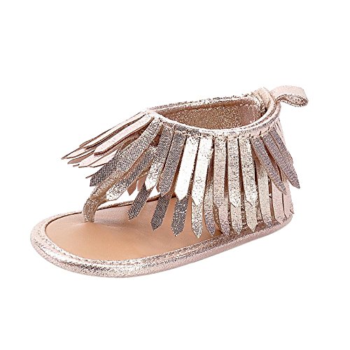 Preisvergleich Produktbild Vovotrade Baby Säuglingsmädchen Jungen weiche alleinige Krippe Kleinkind Troddel Sandelholz Schuhe (10.8CM, Gold)