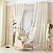 Produktbild GUOCAIRONG® Tulle Vorhänge Blumenstickerei Tüll Vorhänge für Wohnzimmer Sheer Volie Fenster Vorhang Vorhänge 1 Stück , gold , 3*2.7m