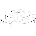 Divin Acrylic Risers for Display Large, Acrylic Display Stands, Clear Risers for Cupcake Display, Clear Stand for Perfume, Crystal, Dessert, Figurines (Half Circle)