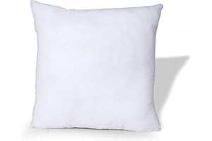 MFABRICS Hypoallergenic Cushion Pad Insert Hollowfiber Stuffed Square Shape Pillows, Cushion Inners | Polypropylene Cover (1, 18 X 18)