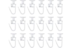melebellot 100 Stück Gardinenhaken zum Einhängen, 6 mm Kopf Gardinenröllchen, Gardinengleiter für Schienen