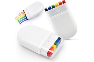 GCCL Rainbow Pride Flag Face Paint - Gay Pride Rainbow Stripe Fan Brush Stick, Face and Body Paint for Gay Pride Parade, Pride Month Celebrations, Cosplay, Party, and Halloween Makeup (2 Pack)
