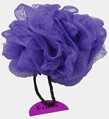 Fruits Body Puff Shower Bath Mop Sponge Scrunchie (Purple)