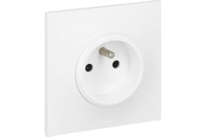 LEGRAND - Prise Electrique Murale avec Terre Neptune - Prise 2P+T Monobloc - Fixation à Griffes/Vis - Blanc