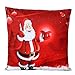 Produktbild gotd Weihnachten Deko Kissen Santa Claus Baumwolle Leinen Kissen Überwurf Schutzhülle Kissenbezüge Kissenbezug für Sofa Überwurf Kissen Fall Christmas Gifts 45,7 x 45,7 cm