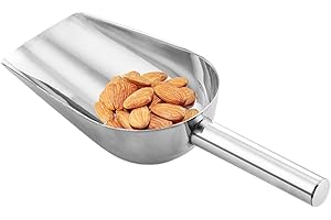 FMZRBNIH -Schaufel, Edelstahl-Küchenschaufel, Eisschaufel | Mehrzweck-Bar-Eismehl-Utility-Schaufel, Metall-Eisschaufel Für Süßigkeiten, Eiswürfel, Mehl, Zucker, Kaffeebohnen, Mehl, Popcorn, Silber