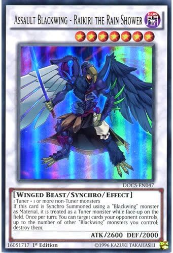 DOCS-EN047 1st Ed Assault Blackwing - Raikiri the Rain Shower Ultra Rare Card Dimension of Chaos Yu-Gi-Oh Single Card