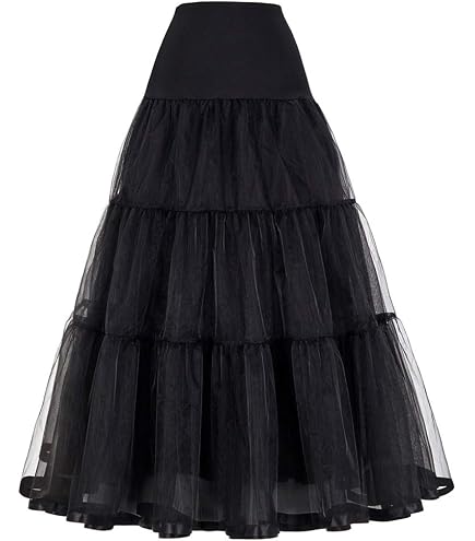 Women's 8-Layer Tulle Petticoat Underskirt - 40 Inch Long, Hoopless, Adjustable Waist For Dresses
