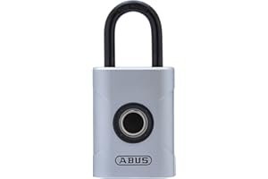 ABUS Touch 57/45 Fingerabdruck-Schloss - schlüsselloses, wetterfestes Vorhängeschloss - IP66 & IP68 - für Gym, Büro, Haus, Garten u.v.m., Silber, 45mm