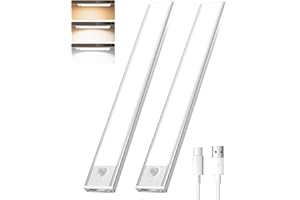 KALAHOL 2024 Newest Under Cabinet Lights 1500mAh, 126 LED 3 Sensor Modes, 3 Color Temperature Stepless Dimming USB Cupboard Light with Magnetic Sticker for Kitchen Wardrobe Bedroom (2PACK)