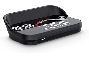AMHVMU Pantalla frontal de coche M22, velocímetro GPS, velocidad y tiempo de visualización, tacómetro inteligente GPS, km/h y mph, apto para todos los modelos de vehículos
