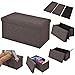 Produktbild COSTWAY Sitzhocker mit Stauraum Sitzwürfel Sitzbox Sitzbank Aufbewahrungsbox Ottomane faltbar Farbwahl 76x38x38cm (braun)