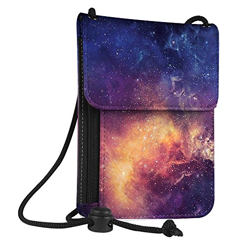 Fintie Funda para Pasaporte [Bloqueo RFID] Billetera Cartera del Viaje de Superior Cuero Sintético Bolsa del Cuello, Galaxy