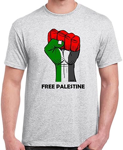 Starlite Mens Novelty tshirts-Free Palestine-Free Gaza Fist Symb-Novelty gifts