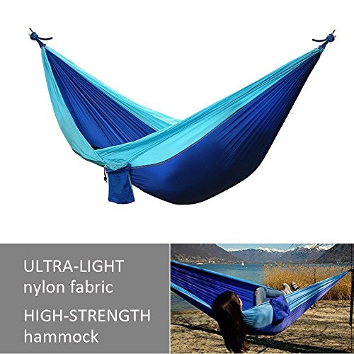Dual Tragbarer Nylon Fallschirm Multifunktional Camping Schlafsack leicht Hängematte, Reisen, Strand, Innenhof. 142,2 x 271,8 cm Marksman Sackkarre/Handwagen Kapazität mit Deichsel und Seil - 4