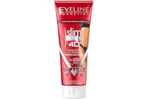 Eveline Cosmetics Slim Extreme 4D Sérum Minceur Thermoactif & Anti-Cellulite - 250ml, Formule Végane avec Cica, Caféine & Beurre de Karité