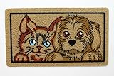  Felpudo Entrada Casa Original Divertido Fibra Foto Perro Gato 40x70