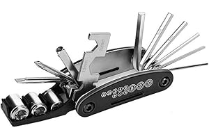 ZhaoCo 16 en 1 Outil Vélo Multifonctionnel, Outils de Réparation de Vélos avec Clé Hexagonale, Tournevis et Clé à Douille