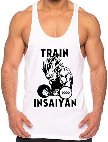 Vegeta Train Insaiyan Men's Tank Top One Goku Dragon Master Son Ball Vegeta Turtle Roshi Piece Gym , Farbe2:Weiss;Größe2:X-Large