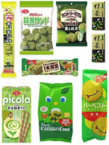 Japanese "Matcha flavor Set" 9 packs of snacks, sweets and candies