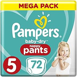 Pampers - Baby Dry Pants - Couches-culottes Taille 5 (12-17 kg) - Mega Pack (x72 culottes)