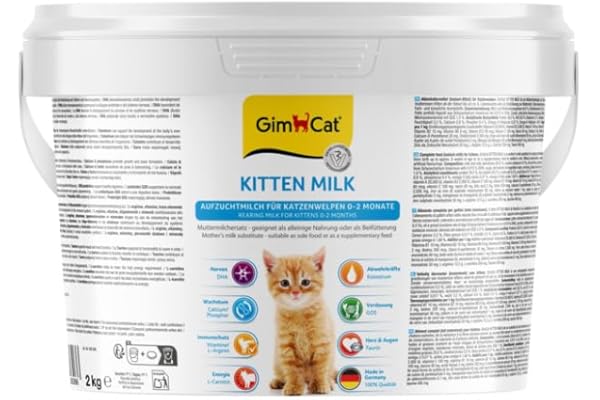 GimCat Kitten Milk Substitut de Lait Maternel pour Chat avec Taurine et Calcium 1 Seau (1 x 2 kg)
