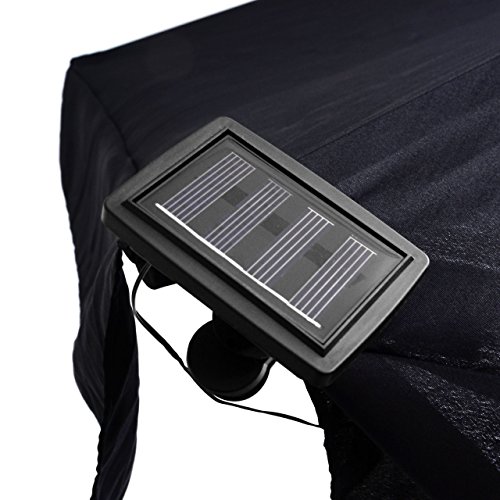 72 LED Solar Lichterkette weiß für Sonnenschirm 8 Stränge á 1,45 m je 9 LED mit Funktionen Sonnenschirmbeleuchtung - 3