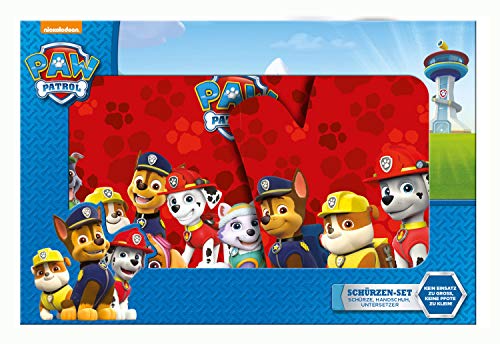 POS Handels GmbH 30000 Paw Patrol Ensemble Tablier, Gant et manique Rouge