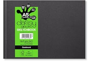Artgecko Casebound Mixed Media Sketch Book A5 Landscape - 92 Pages 150gsm White Cartridge Paper