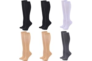 Zingso Compression Socks for Women Men, 2/3/4/6 Pairs 20-25mmHg Knee High Socks Compression Stockings for Sport, Athletic, Edema, Diabetic, Varicose Veins, Travel, Pregnancy, Nursing