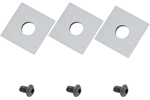 Sinoprotools 3 Pack Planer Knives with 3 Screws,YG6X/K10 Spoilboard Surfacing&Rabbeting Carbide Replaceable Inserts,Plain Milling Cutter Blades Replacement,HRA92 10.5x10.5x1.5mm (3pcs)