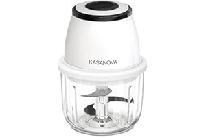 KASANOVA Tritatutto elettrico senza fili con contenitore 300 ml bianco