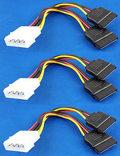 3 Stück SATA Y-Kabel Adapter / Y Stecker 4-polig auf 2-fach S-ATA
