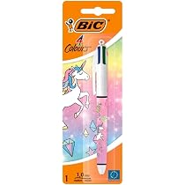 BIC 4-Farben Druckkugelschreiber – 12 Stück Packung Mit Langlebiger Tinte & Komfortablem Griff (schwarz, Blau, Rot, Grün)