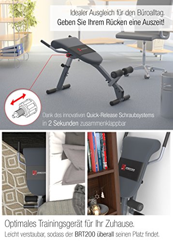 Sportstech patentierter 3in1 Rückentrainer & Bauchtrainer mit innovativem Anti-Rutsch Design, der klappbare, multifunktionale BRT200 mit ergonomischem Polster, Quick Release & 5 Schwierigkeitsgraden - 6