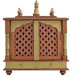 HomeCrafts Wooden LED Light Home Temple (Multicolour)