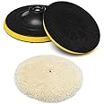 Digital Craft M14 Thread Sanding Pads Hook & Loop Sandpaper Sucker Pad Auto Car Grinding Abrasive Tool Parts 7Inch with Wool Polishing Wheel for Car Motorcycle Paint Waxing Furniture Buffing Combo2