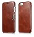 Produktbild Luxus Tasche für Apple iPhone 6S und iPhone 6 (4.7 Zoll) / Case Außenseite aus Echt-Leder / Schutz-Hülle seitlich aufklappbar / ultra-slim Cover / Vintage Look / Dunkel-Braun
