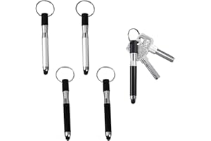 PCSFOE Stylet Tablette 4 Pièces - Mini Stylet Tactile Capacitif Universel 3 en 1 Pour iPad, Samsung, Smartphone - Stylo Tactile