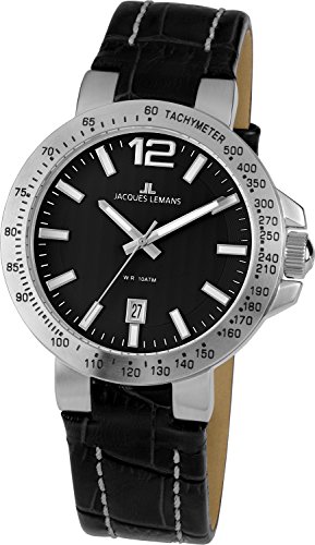 Jacques Lemans Herren-Armbanduhr XL Milano Analog Leder 1-1718A Jacques Lemans Herren-Armbanduhr XL Milano Analog Leder 1-1718A