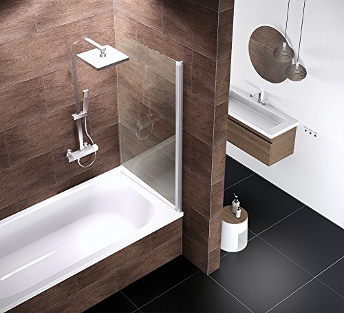 Badewannenaufsatz Duschabtrennung Badewanne Berlin 140×80 cm von Schulte, Sicherheitsglas klar, Profile alu natur, 4056397001256 - 3