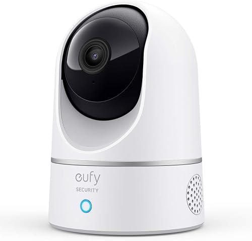 eufy Security Indoor Cam E220, 2K Surveillance Camera, Pan/Tilt Security Camera, WiFi, Person Detection, Night Vision, Motion Sensor, HomeBase Not Compatible (Refurbished)