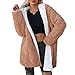 Produktbild tohole Damen Kunstfell Wolle Lammfell Einfarbig doppelseitiger Strickjacke Mantel Weiches Gewebe Hohe Qualität Warm und gemütlich Mittlerer und Langer Abschnitt Mode Schön Windjacke