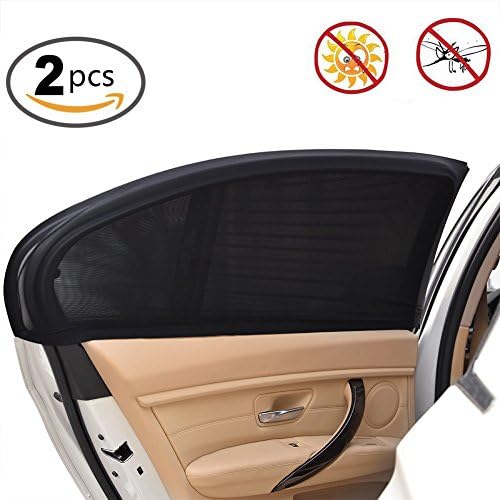 Car Window Sun Shade - Fit Car Side Window Baby Kid Pet Breathable (2 Pack) - Anti Mosquito Sunshade Protects Your Baby and Older Kids from the Sun, Fits Most Small and Medium Cars