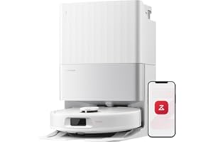 roborock Qrevo S5V Aspirateur Robot Laveur avec Station, 12000 Pa Aspiration, Serpillières FlexiArm, Double Anti-emmêlement, Séchage à l'air Chaud, Évitement d'obstacles et Navigation Intelligente