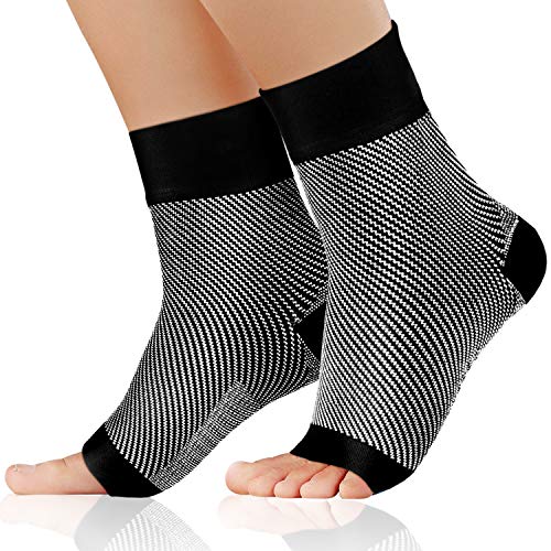 Lepfun SS154/SS155 Tobilleras Deportivas de Compresión Tobillera Estabilizadora para Esguince de Tobillo Fascitis Plantar, Soporte de Tobillos Tobillera Proteccion (Large, SS154 Silver)