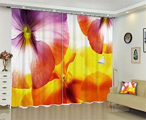 XFKL petal 3D printing Blackout Curtains Home Decor Room Darkening Noise Reducing Solid Blackout Kitchen Living Room Bedroom Bay Window / Home Decoration , 80*84 inch
