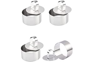 KAIAIWLUO Coppa Pasta Tondo,4 PCS Anelli di Cottura Coppapasta in Acciaio Inossidabile Anelli per Torte Stampi Rotondi per Torta di Formaggio Mini Anelli di Cottura per Sformati Focaccine Pasticceria 8x8x4cm