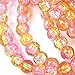 Produktbild 200 Stück 4 mm Crackle Glasperlen in – pink & Golden – A1439